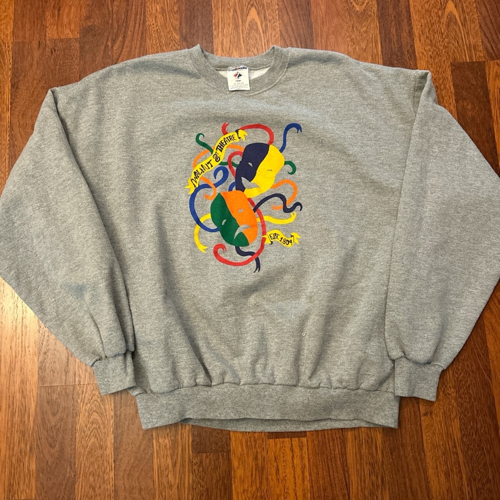 Vintage Philadelphia Walnut Street Theatre Gray Crewneck Sweatshirt Size 2XL